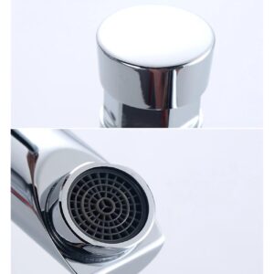 KXFXQTOT Self-Closing Faucet Chrome Water-Saving Bathroom Basin Cold Water delay Button Home Kitchen (Color : Short A)