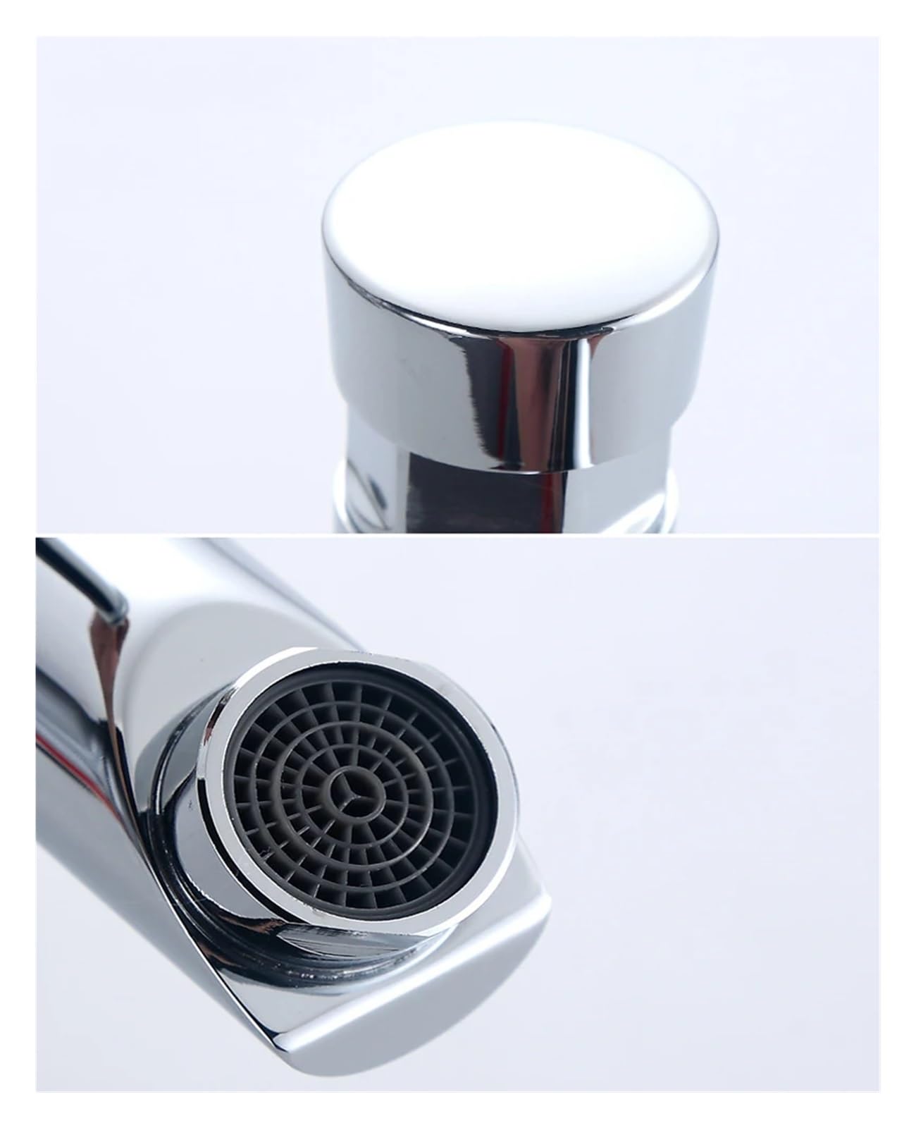 KXFXQTOT Self-Closing Faucet Chrome Water-Saving Bathroom Basin Cold Water delay Button Home Kitchen (Color : Short A)