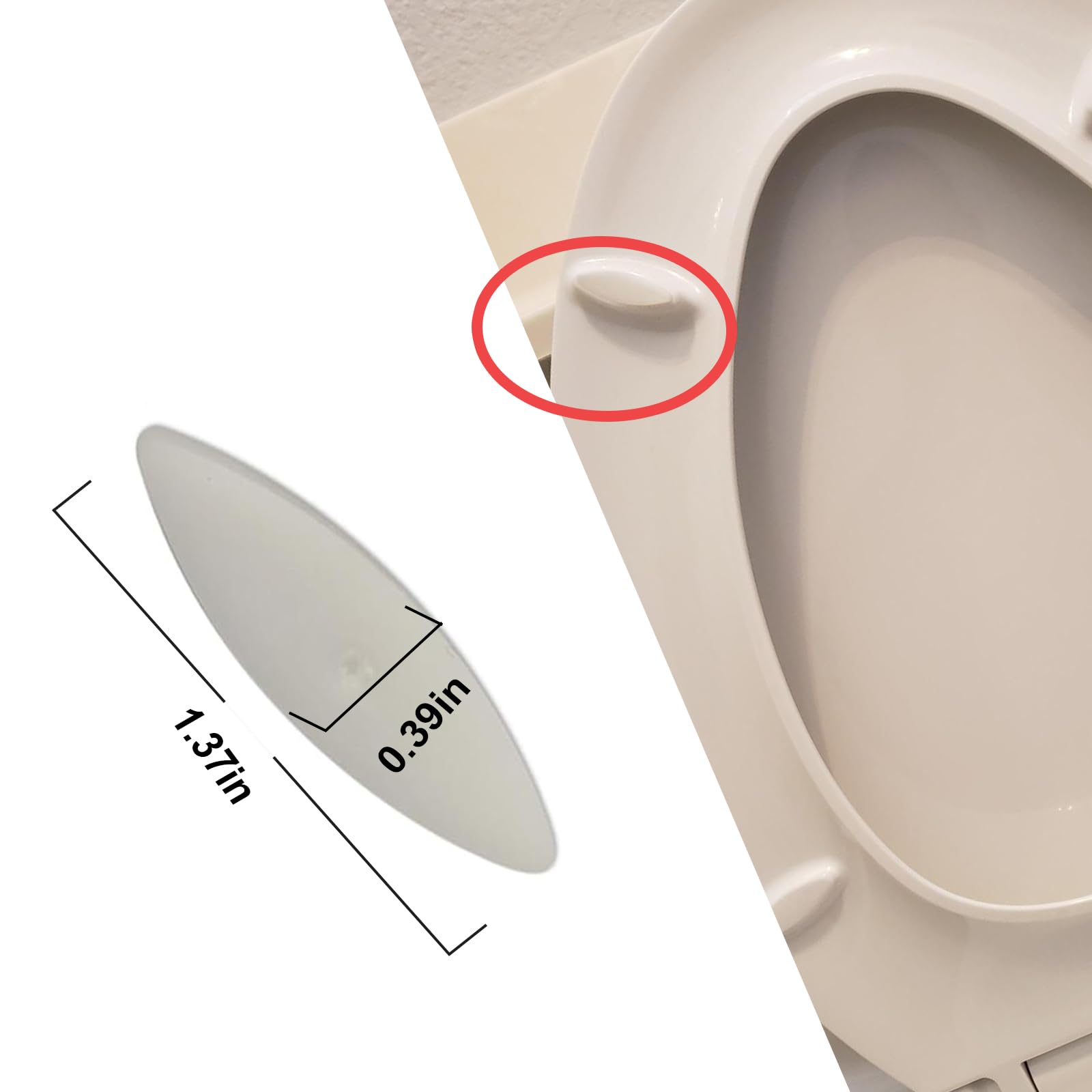 Toilet Seat Bumper for Kohler 1133070 1236365 Replacement Parts Set of 4