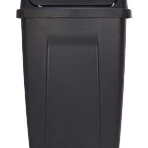 BMHSN 13 Gallon Trash Can, Plastic Swing Top Kitchen Garbage Trash Can, Black