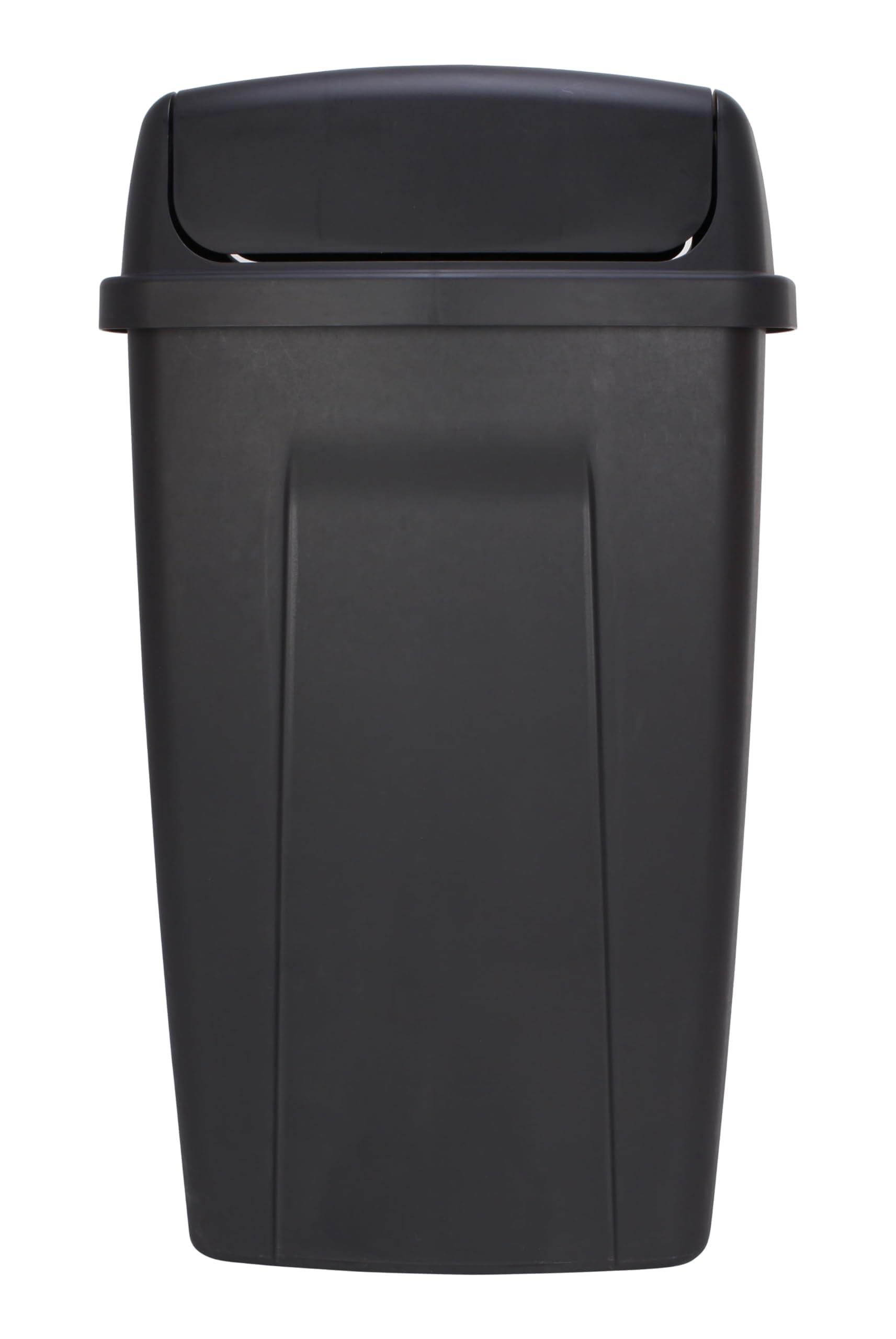 BMHSN 13 Gallon Trash Can, Plastic Swing Top Kitchen Garbage Trash Can, Black