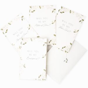 Bridal Party Proposal Cards with Envelopes, 8 Will You Be My Bridesmaid card sets, 2 Will You Be My Maid of Honor card, 2 Will You Be My Matron of Honor, 2 Will You Be My Flower Girl proposal cards