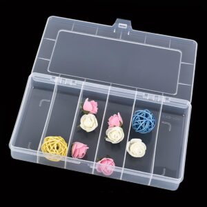 Farmer Mani 6 Grids Clear Plastic Organizer Box, Bead Storage Containers, Craft Organizers and Storage Beads Organizer, Art DIY, Crafts Jewelry Storage, Fishing Tackles, 2 PACK