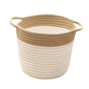 gririw 1pc khaki fashion design sundries storage basket desktop cotton rope toy basket