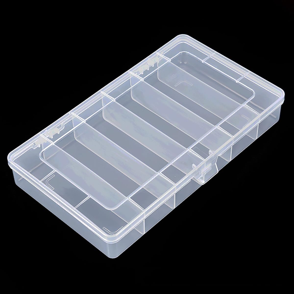 Farmer Mani 6 Grids Clear Plastic Organizer Box, Bead Storage Containers, Craft Organizers and Storage Beads Organizer, Art DIY, Crafts Jewelry Storage, Fishing Tackles, 2 PACK