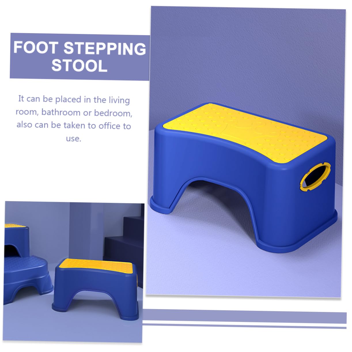 SUPVOX Children's Step Stool Wood Nonslip Step Stool Plastic Step Stool Bathroom Foot Stool Doorway Low Mini Plastic Stool Footstool Toilet Step Stool for Adults Bedpan Non-Slip Pp