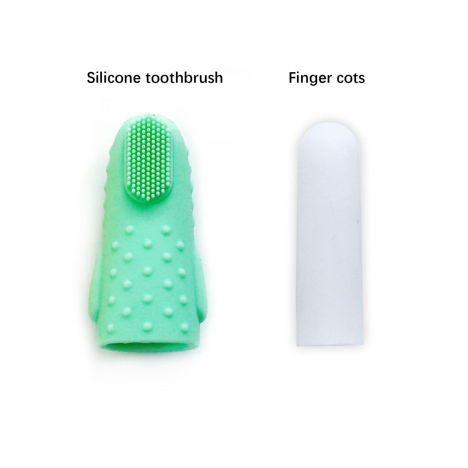 Cooncicy Pet Finger Toothbrush, Dog Tooth Brush Kit for Small Breed, Cat Toothbrush Finger, Teeth Cleaning Tool for Dogs and Cats (Green)