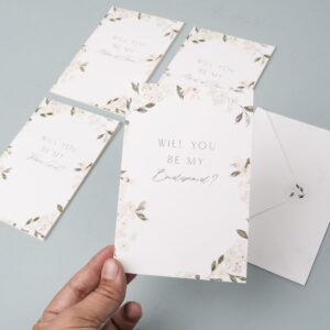 Bridal Party Proposal Cards with Envelopes, 8 Will You Be My Bridesmaid card sets, 2 Will You Be My Maid of Honor card, 2 Will You Be My Matron of Honor, 2 Will You Be My Flower Girl proposal cards