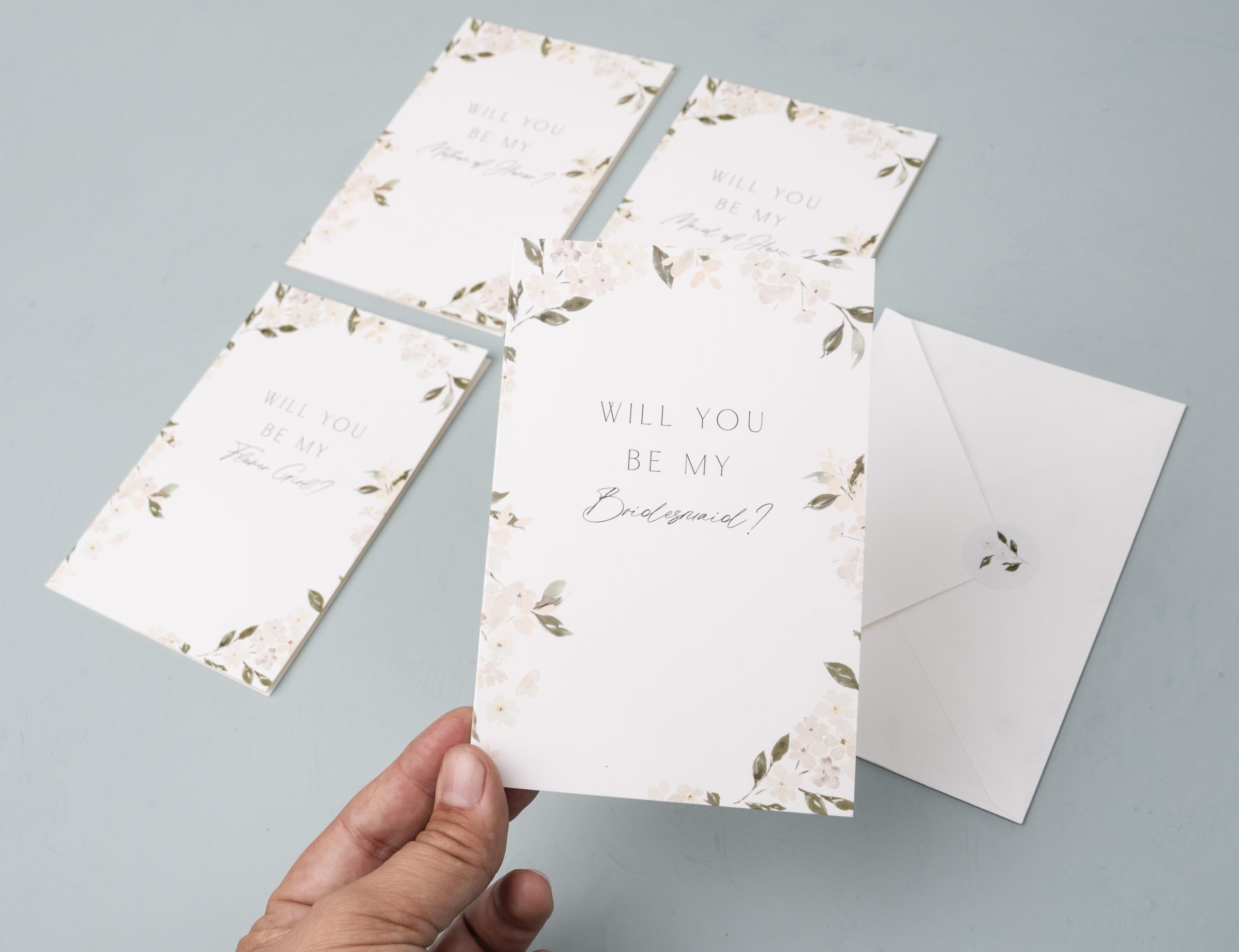 Bridal Party Proposal Cards with Envelopes, 8 Will You Be My Bridesmaid card sets, 2 Will You Be My Maid of Honor card, 2 Will You Be My Matron of Honor, 2 Will You Be My Flower Girl proposal cards