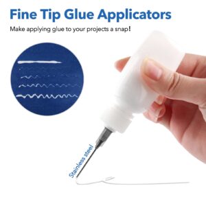 60PCS Glue Applicators Bottles,30ml Plastic Squeezable Dropper Bottles with Blunt Needle Tip 14ga 16ga 18ga 20ga for Glue Applications,Paint Quilling Craft and Oil Squeezable Dropper Bottles Crafting