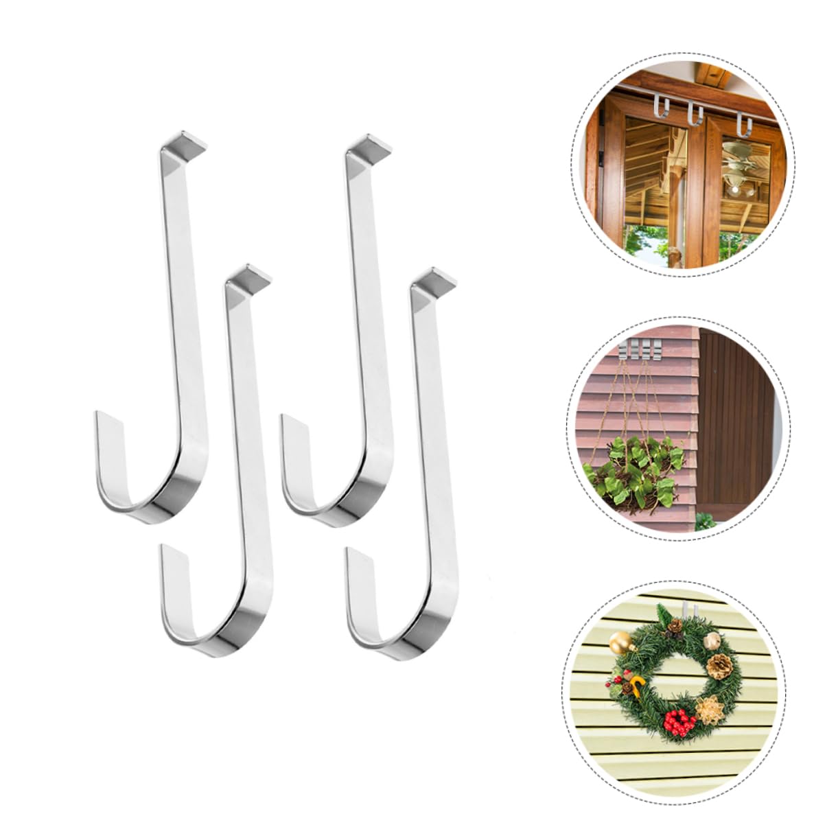 MAGICLULU 4 Pcs Vinyl Siding Hanging Hooks Heavy Duty Clothes Hanger Flat Skillet Pot Holders Outdoor Planter Pots Vinyl Siding Hooks for Hanging Plant Pots Outdoor Flower Pot Metal Hook Hat