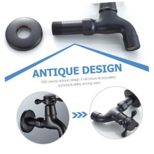 Homoyoyo Mop Sink Faucet Cold Water Faucet Kitchen Faucets Antique Faucet Single Garden Water Faucet Faucets for Bath Sinks Washer Metal Water Tap Black Faucet Cold Water Tap Basin Copper