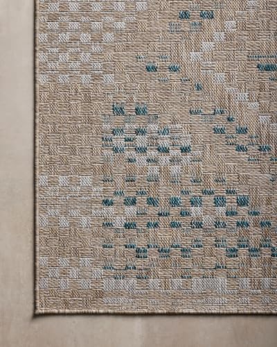 Loloi Amber Lewis x Topanga Natural/Aqua 3'-11" x 5'-11" Accent Rug