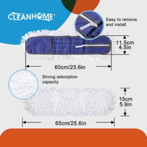 Commercial Dust Mop Pad Just Fit CLEANHOME 24" Dust Mop,Blue