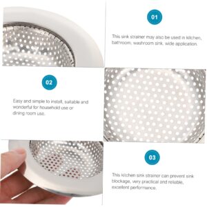 Generic 3pcs Sink Filter Strainer for Sink Faucet Knob Replacement Kitchen Sink Strainer Bathtub Drain Cover Stopper Bath Filter Bath Tub Plug Stopper Bath Sink Food Mesh Stainless Steel, Silver