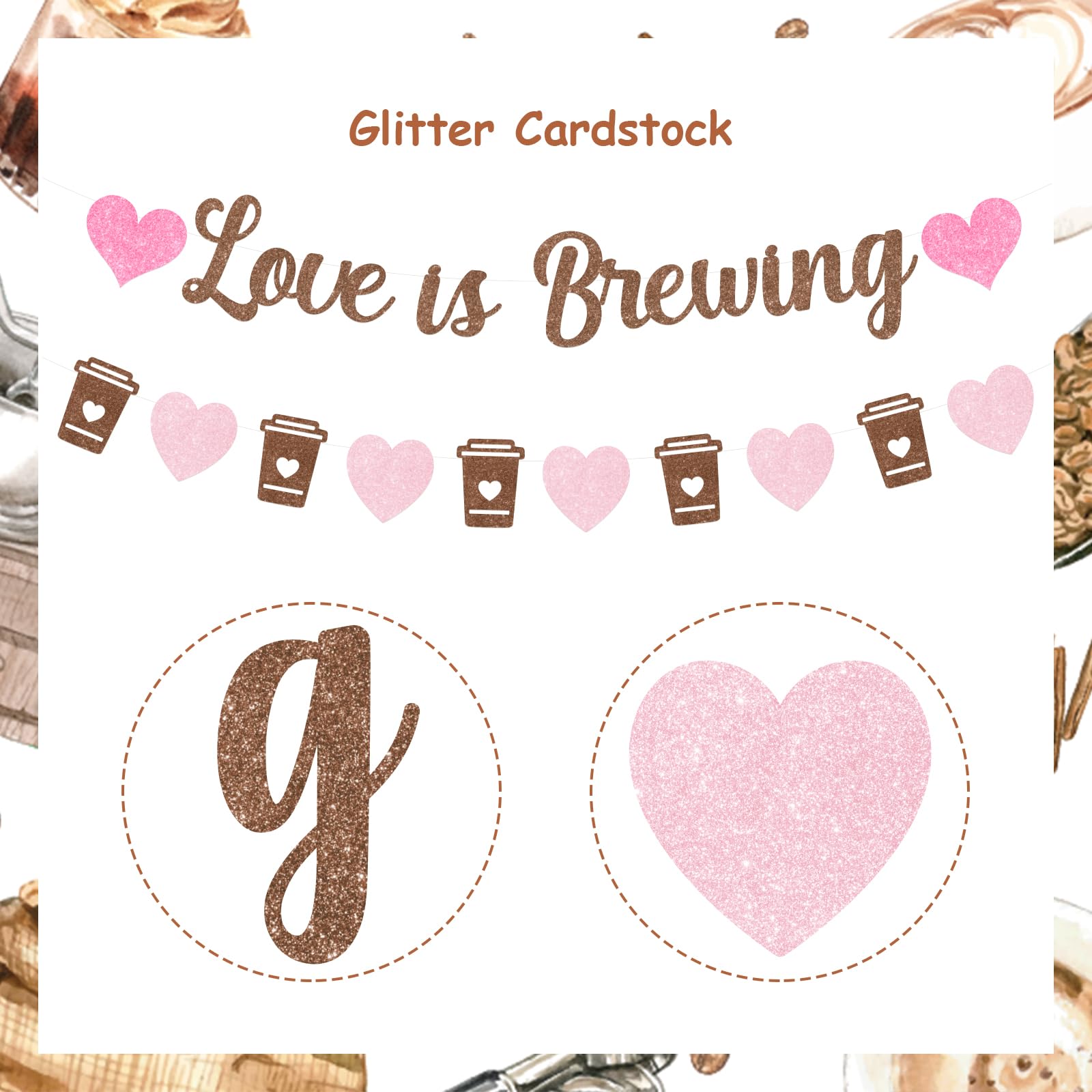 Sursurprise Coffee Bridal Shower Decorations, Love Is Brewing Bridal Shower Decorations Banner Coffee Bar Sign for Bachelorette Party Engagement Wedding Party Supplies