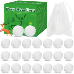 24 pack powerful deer repellent balls, natural deer deterrent and rabbit repellent outdoor keep rabbits and deer away from eating plants, lawns, vegetables, trees, human & pet safe deer repellant