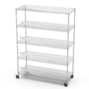 Ufurpie 5 Tier Wire Shelving Unit 7500lbs Capacity NSF Metal Shelf, Heavy Duty Adjustable Shelf Liners Storage Rack for Commercial Grade Utility Steel Rolling Shelving, 82" H X 60" L X 24" D