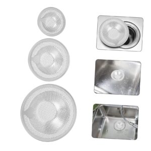 Generic 3pcs Drain Filter Stainless Steel Sink Bath Tub Filter Tub Drain Covers for Bathtubs Bathtub Filter Home Sink Strainer Sink Basket Stopper Kitchen Sink Drain Slag Separator Metal