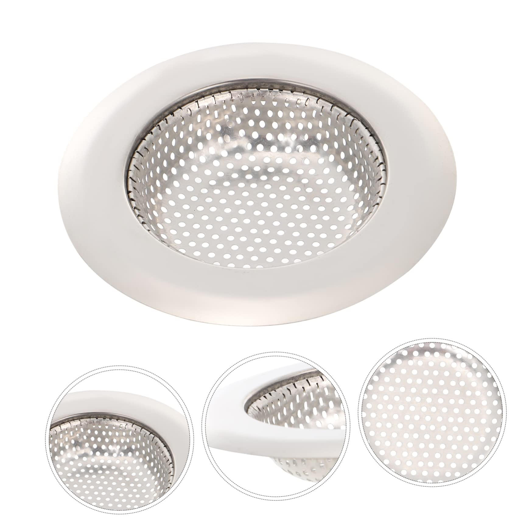 Generic 3pcs Sink Filter Strainer for Sink Faucet Knob Replacement Kitchen Sink Strainer Bathtub Drain Cover Stopper Bath Filter Bath Tub Plug Stopper Bath Sink Food Mesh Stainless Steel, Silver