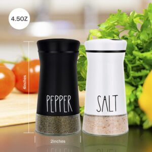 Farmhouse Salt and Pepper Shakers with Adjustable Pour Holes, Refillable Salt Shaker by Aelga, Ideal for Black Pepper, Sea Salts and Kosher