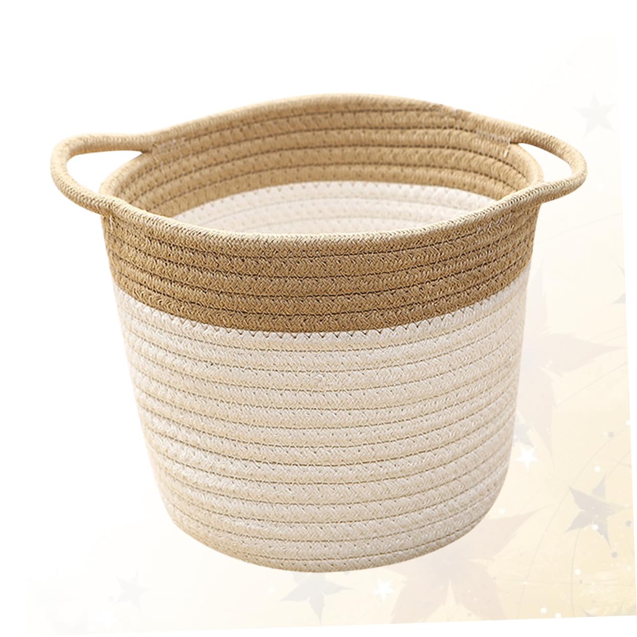 GRIRIW 1pc Khaki Fashion Design Sundries Storage Basket Desktop Cotton Rope Toy Basket