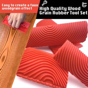 LUTQ Wood Grain Tool Kit - Natural Woodgrain Maker for Decorative Painting Premium Wood Graining Tool Set Enhance Your DIY Projects with Wood Grain Patterns