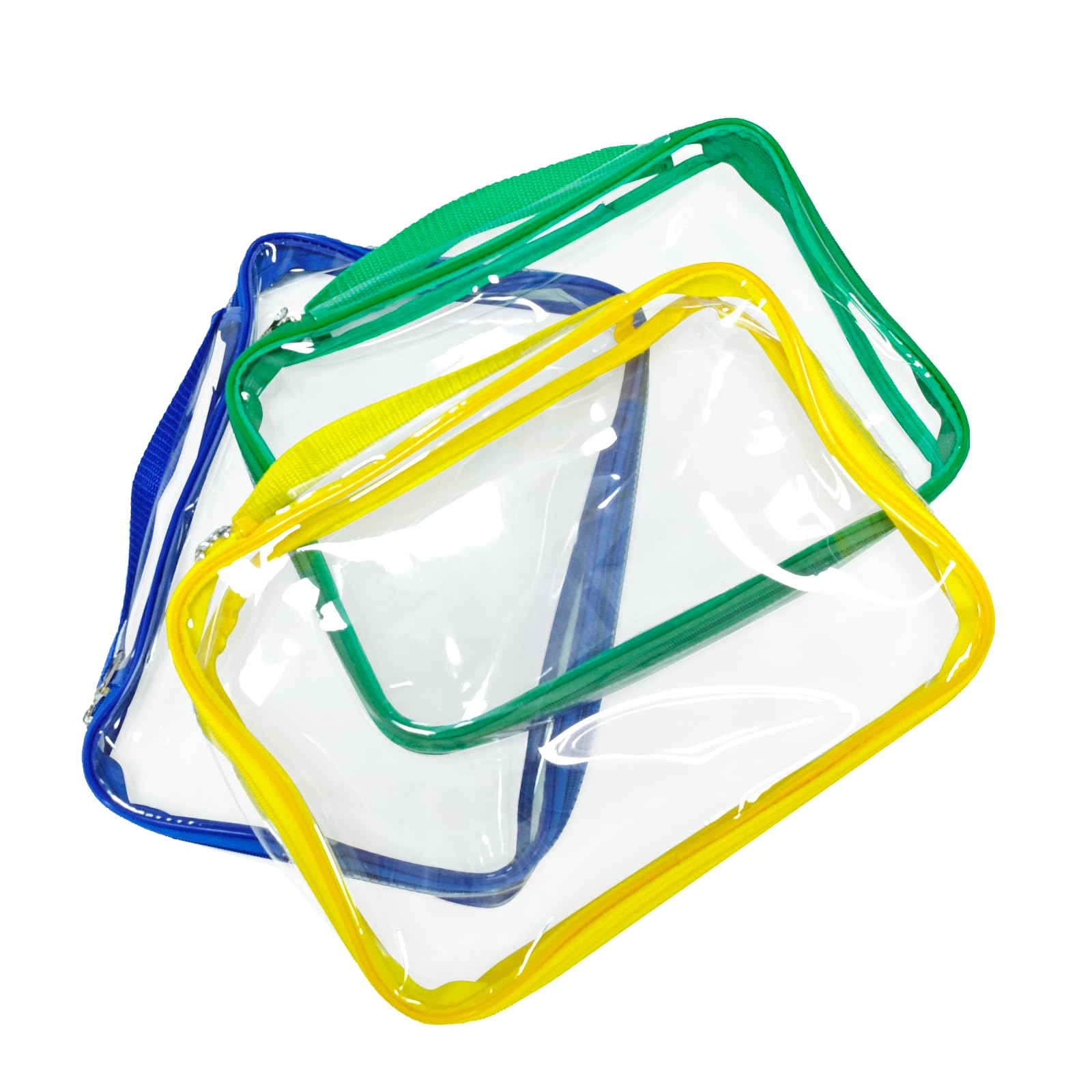 6 Packs Toy Storage Bags,Clear Pvc Zippered Puzzles Organizing Bags,Travel Waterproof Organizer Toy Bags for Puzzles,Toys,Book,Board Games,Building Blocks,Small Toys,Toiletries(yellow&blue&green)