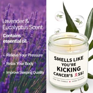 SteadStyle Breast Cancer Gifts for Woman, Chemotherapy Must Haves for Women Lavender Scented Candle, Cancer Care Gifts for Women, Get Well Soon Gifts Fighting Cancer Gifts, Send Love and Strength