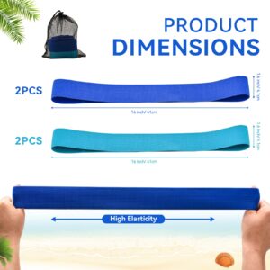 4 Pack Towel Bands, Towel Craber for Pool & Cruise Chairs, Beach Towel Clips,Towel Holder for Cruise Chairs Accessories, Perfect Alternatives for Towel Clips (2PCS Blue + 2PCS Turquoise)