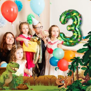 Lunmon 40 Inch Dinosaur Number Large Balloon 40 Inch Dinosaur Birthday Balloons Supplies Large Green Balloon Dinosaur Theme Balloons for Birthday Party Baby Shower (Number 3)