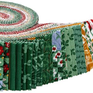 Cayla Naylor A Pear-FECT Christmas Rolie Polie 40 2.5-inch Strips Jelly Roll Riley Blake RP-14970-40, Assorted