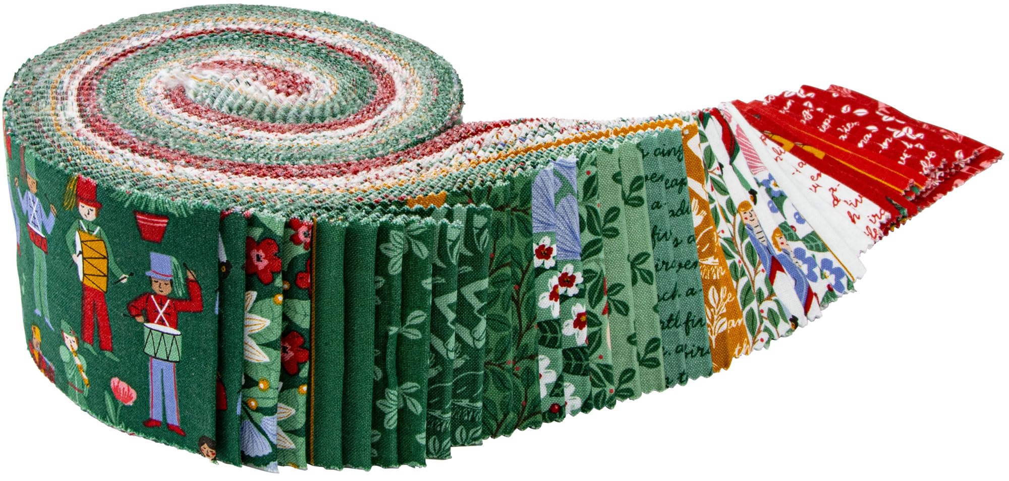 Cayla Naylor A Pear-FECT Christmas Rolie Polie 40 2.5-inch Strips Jelly Roll Riley Blake RP-14970-40, Assorted