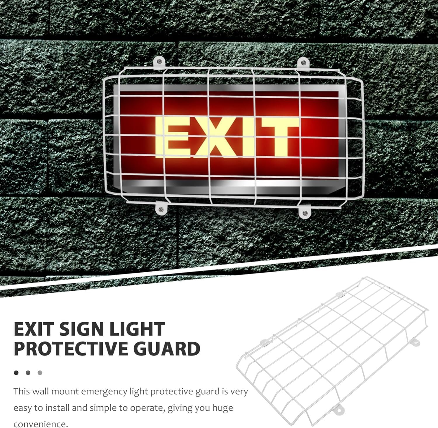 Wire Guard for Exit Sign Emergency Light Metal Wire Guard Damage Stopper Exit Sign Damage Cage Wall Mounted Emergency Signal Protective Cover