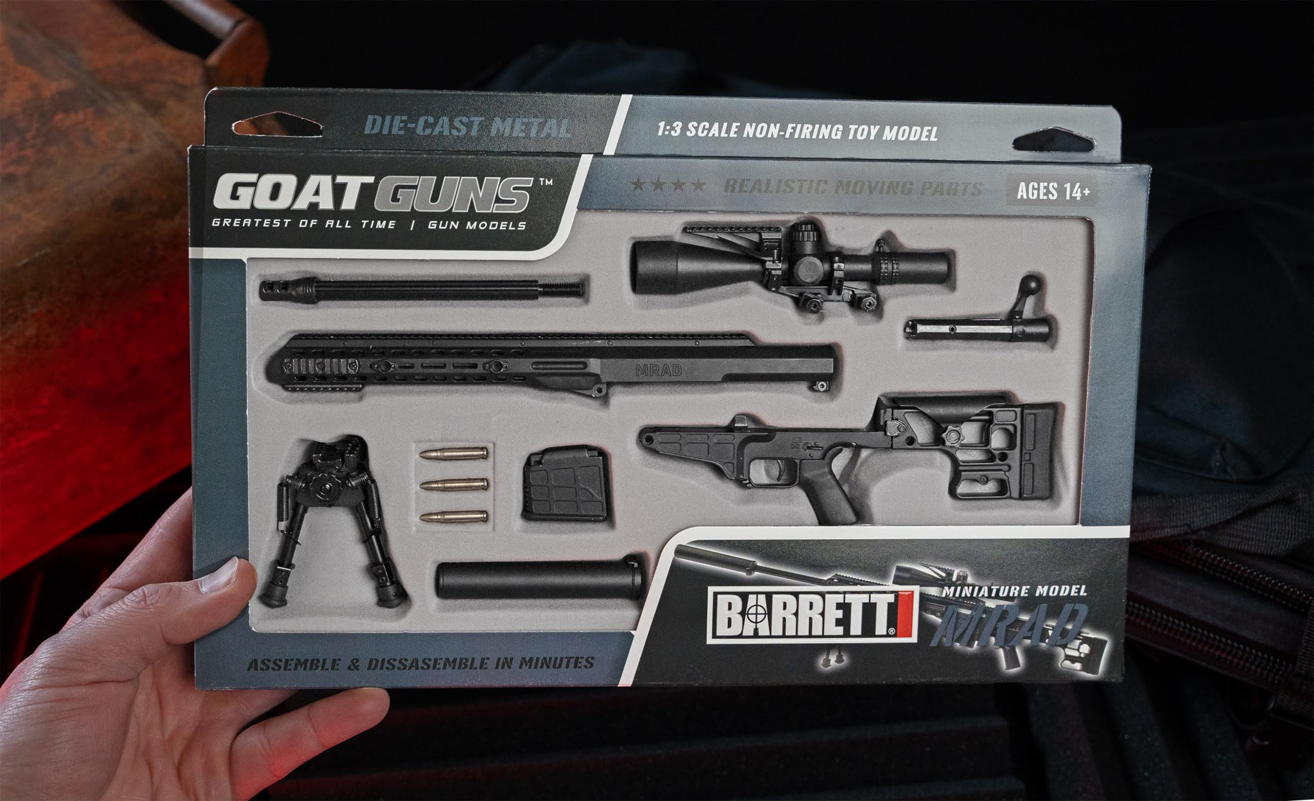 GoatGuns Barrett MRAD Model Black | 1:4 Scale Diecast Metal Build Kit