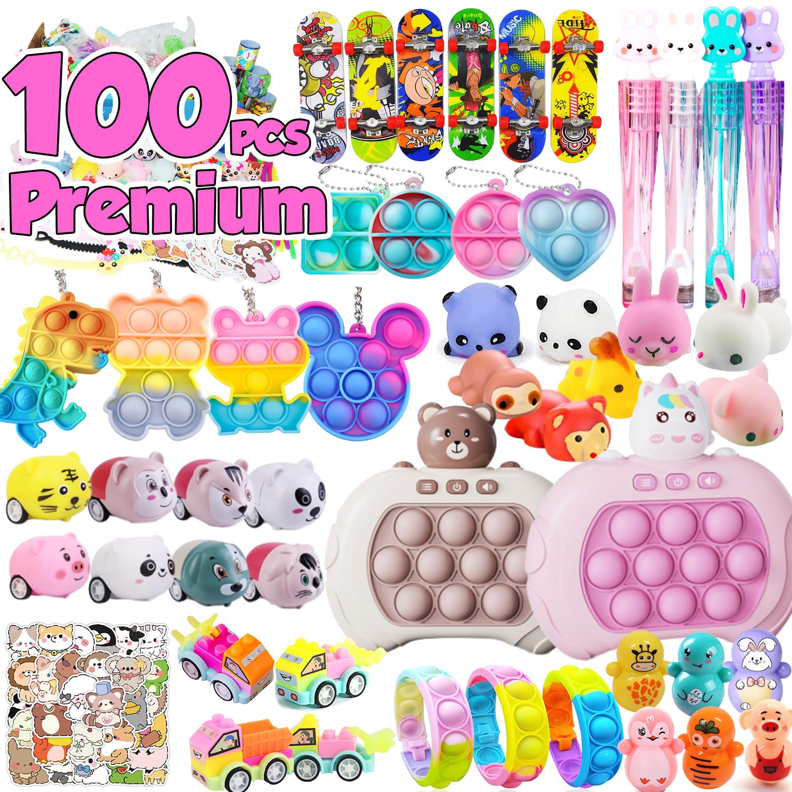 100 PCS Premium Party Favors for Kids 5-12,Assortment Party Toys,Goody Bag Fillers,Classroom Prizes,Treasure Box Stuffers,Birthday Gift Toy,Pinata Stuffers,Carnival Prizes for Boys and Girls