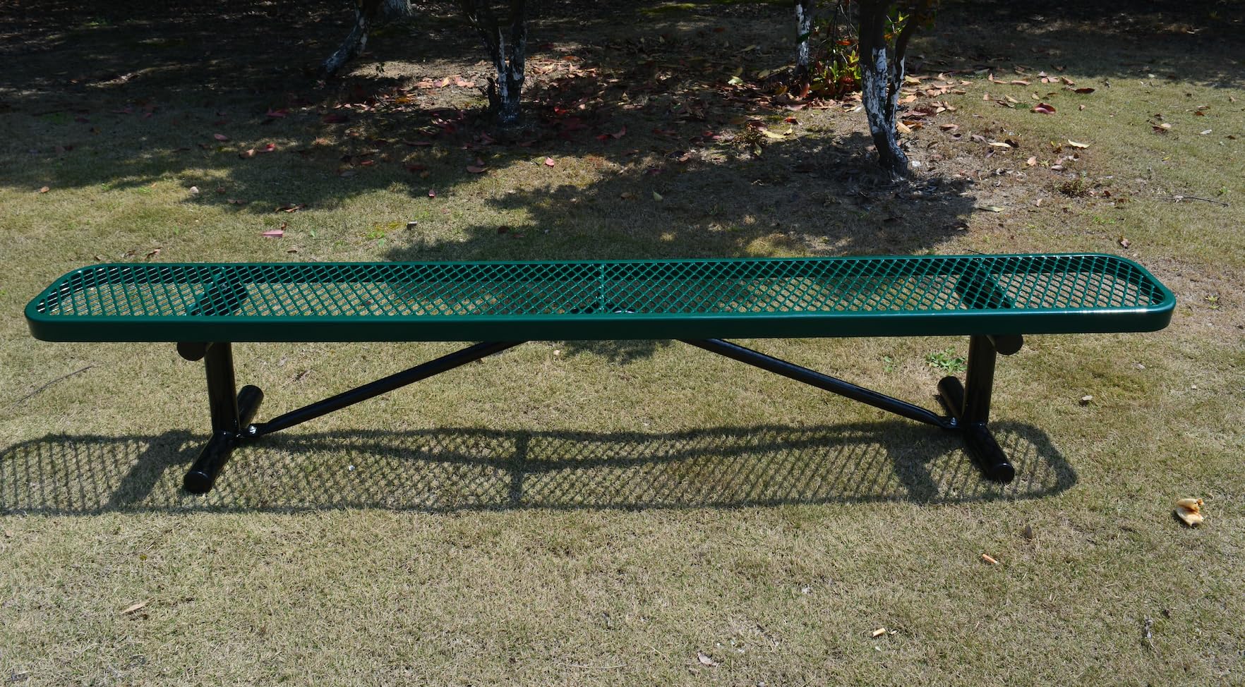 LifeYard 8' Park Bench, Outdoor Steel Bench, Expanded Metal (w/o backrest)