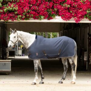 equinavia vind lightweight stable blanket for horses | no fill sheet with wither relief - navy - 74 in