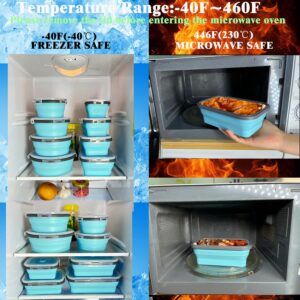 8 Collapsible Food Storage Containers With Lids, Rv Collapsible Bowls, Silicone Food Storage Containers, Camping Food Containers, Silicone Containers, Collapsible Containers for Food, Camping, Travel