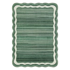 Lahome Washable Green Rugs for Living Room Bedroom,Machine Washable Green 5x7 Area Rugs,Dining Room Rug,Modern Abstract Irregular Non-Slip Stain-Resistance Accent Carpet for Home Office(Green,5x7)