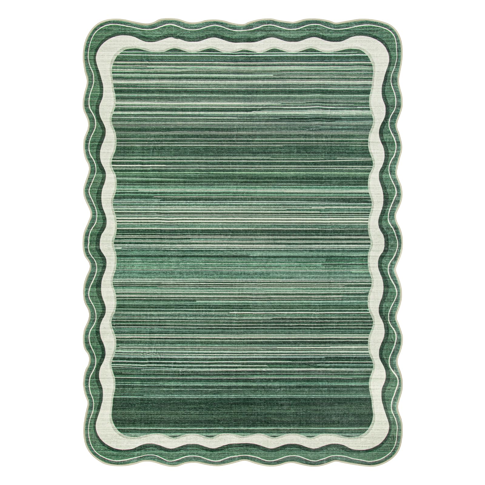 Lahome Washable Green Rugs for Living Room Bedroom,Machine Washable Green 5x7 Area Rugs,Dining Room Rug,Modern Abstract Irregular Non-Slip Stain-Resistance Accent Carpet for Home Office(Green,5x7)