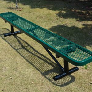 LifeYard 8' Park Bench, Outdoor Steel Bench, Expanded Metal (w/o backrest)