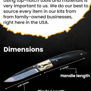 RELIC Skills | DIY Folding Knife Making Kit - Made in the USA - Gifts for Dad - Manly Gifts - Wood & Leather - New Fathers - Tools & Accessories - Camping - Family Gifts - Boys - Girls