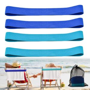 4 pack towel bands, towel craber for pool & cruise chairs, beach towel clips,towel holder for cruise chairs accessories, perfect alternatives for towel clips (2pcs blue + 2pcs turquoise)