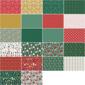 Cayla Naylor A Pear-FECT Christmas Rolie Polie 40 2.5-inch Strips Jelly Roll Riley Blake RP-14970-40, Assorted