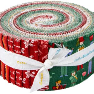 Cayla Naylor A Pear-FECT Christmas Rolie Polie 40 2.5-inch Strips Jelly Roll Riley Blake RP-14970-40, Assorted