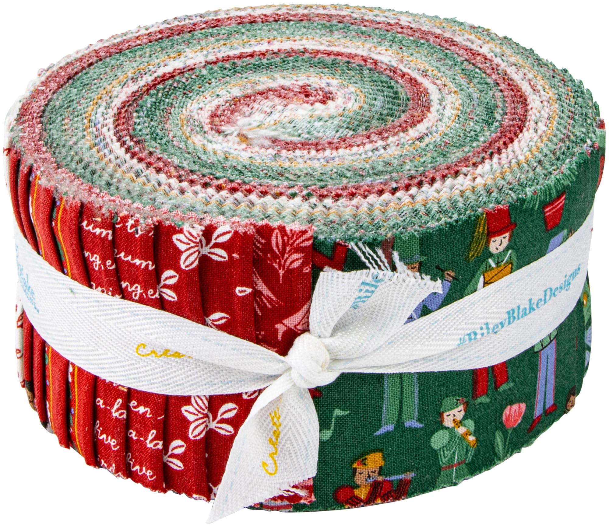 Cayla Naylor A Pear-FECT Christmas Rolie Polie 40 2.5-inch Strips Jelly Roll Riley Blake RP-14970-40, Assorted