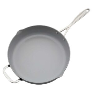 OvieTry Non-Toxic Ceramic Nonstick 12 inch | 5-Quart Everyday Sauté Pan With Lid