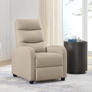 kislot recliner chair for adults push back armchair home theater seating with lumbar support single sofa for living room,beige(fabric)