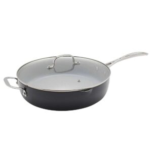 OvieTry Non-Toxic Ceramic Nonstick 12 inch | 5-Quart Everyday Sauté Pan With Lid